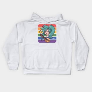 Pride Hatsune Miku Bandolin - Summer Gaming Kids Hoodie